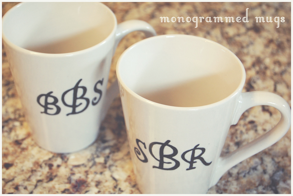 makey thursdays! monogrammed porcelain mugs