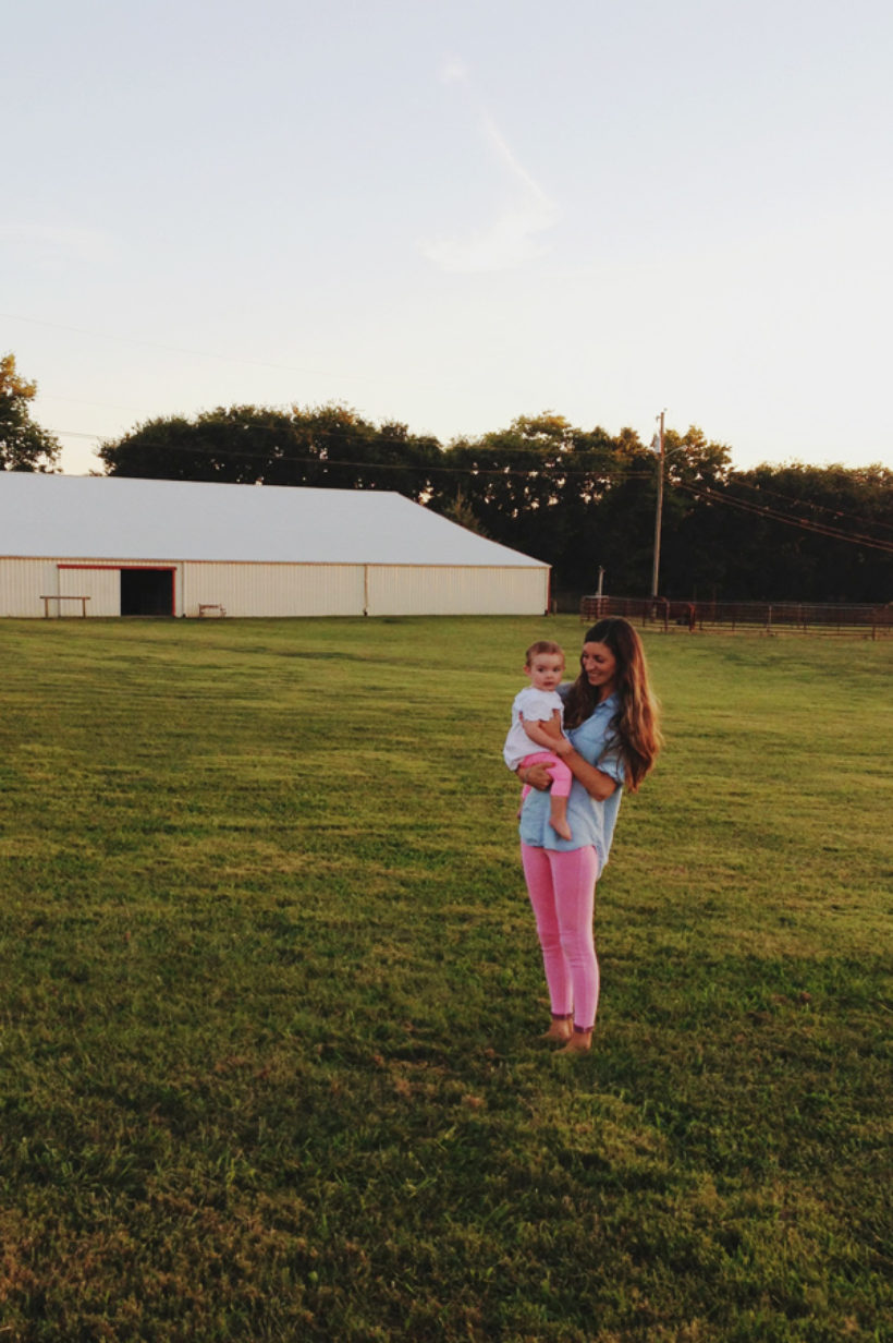 a little reflecting [in our pink leggings!]