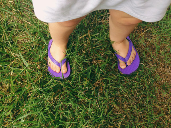 little purple flipflops [on a sunny afternoon]