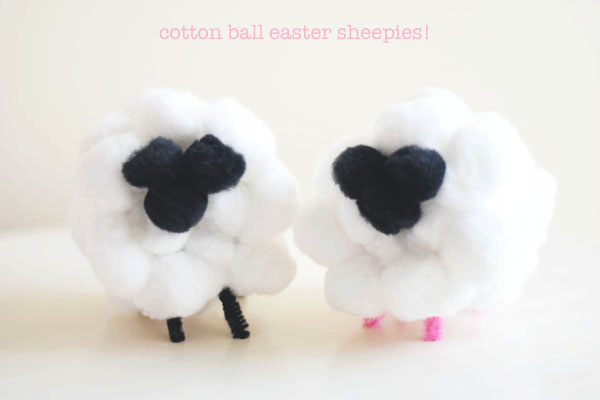 makey tuesday! [because thursday is too far away] quick & fluffy cotton ball easter sheepies!