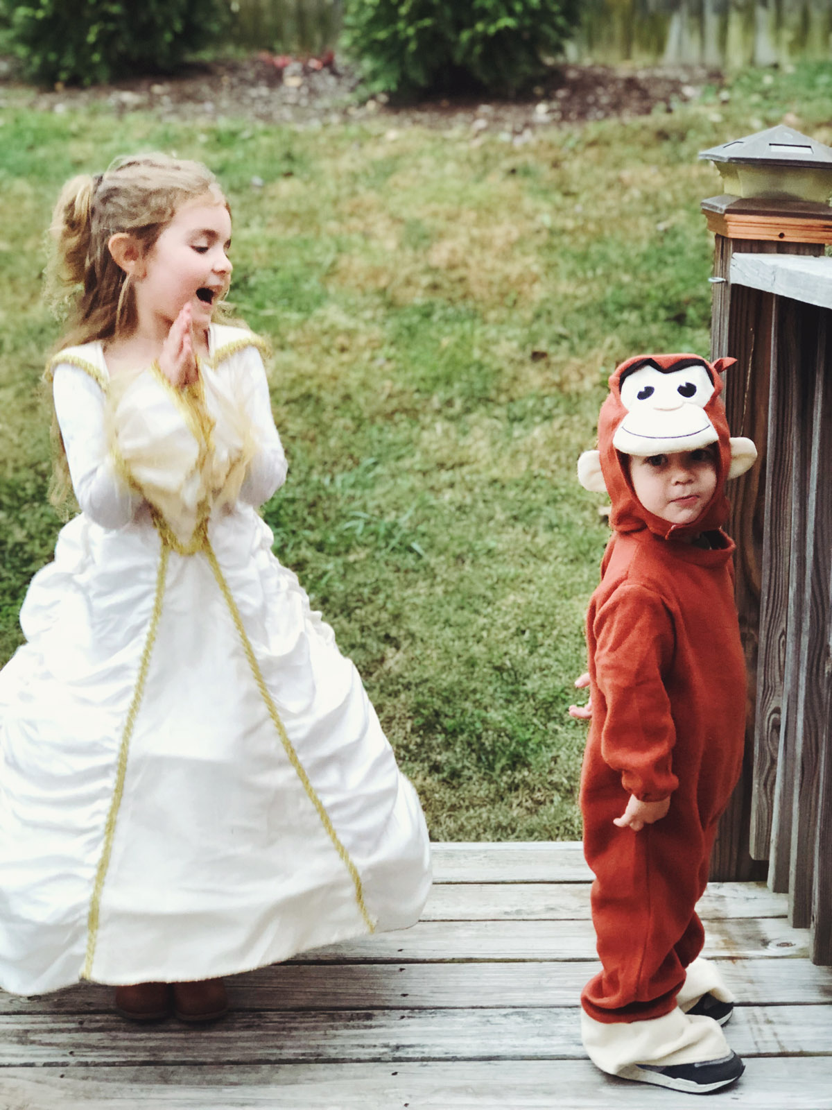 a princess and a monkey on halloween 17!!