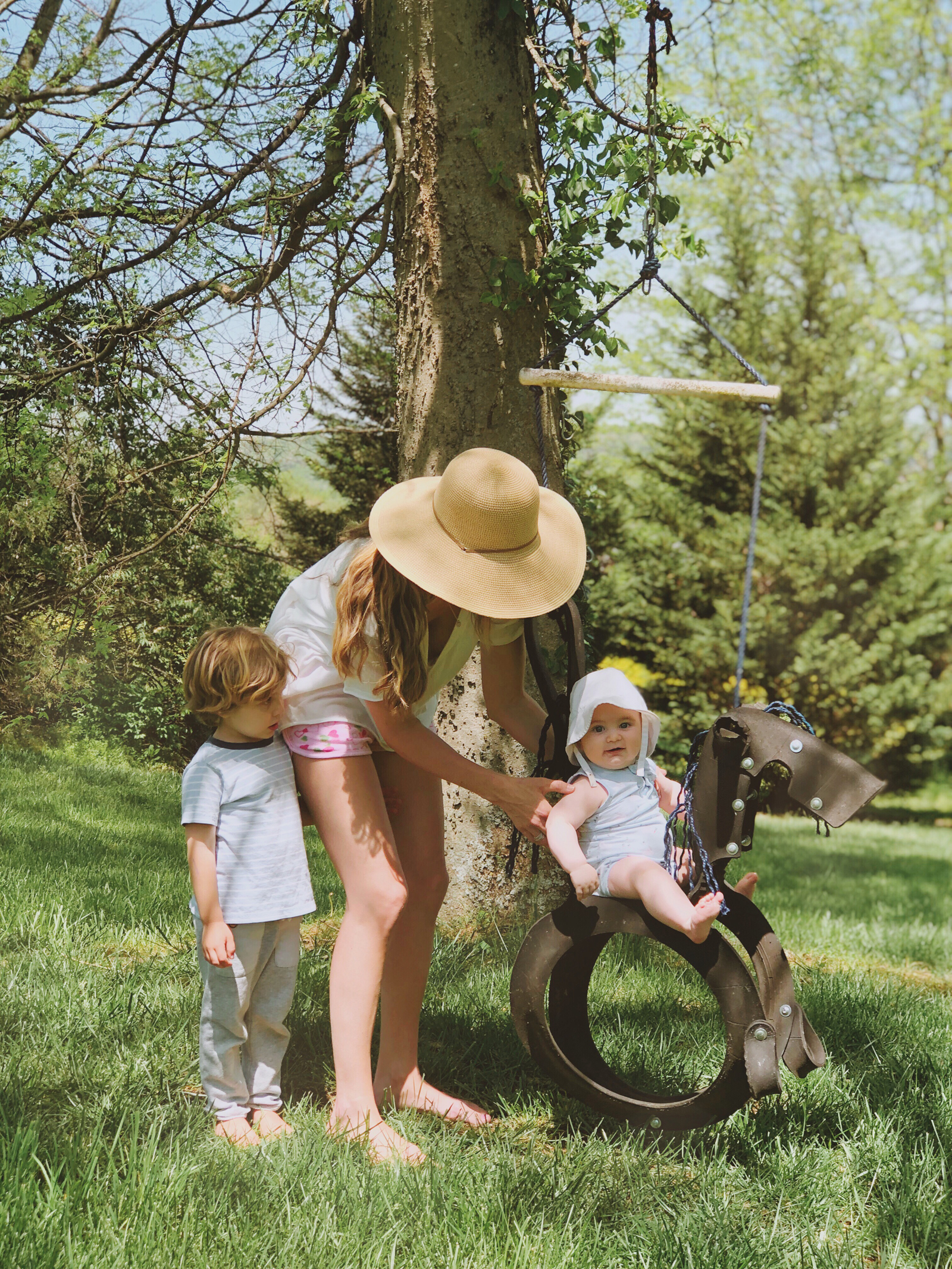 just life on earth. with my babies. in my farm shorts.